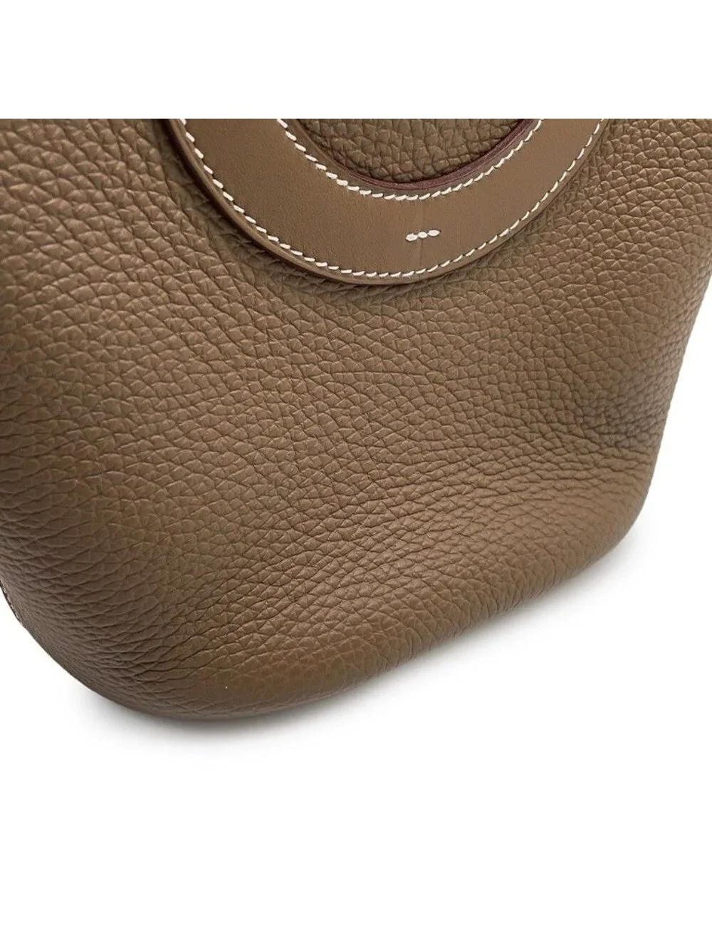 Hermes Tote in the Loop 18 Etoupe Gold Taurillon Clemence Swift